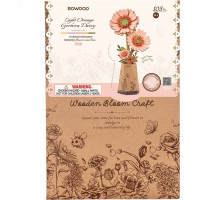 RoboTime 3D drevená skladačka Oranžová gerbera