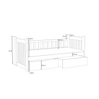 Detská posteľ z masívu borovice ARTUR so šuplíkmi - 200x80 cm - PRÍRODNÁ BOROVICA