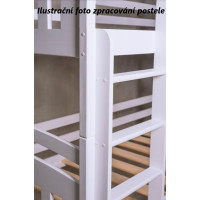 Detská poschodová posteľ z masívu borovice LEGEND so šuplíkmi - 200x90 cm - OLIVOVO ZELENÁ