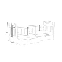 Detská posteľ z masívu borovice KRYŠTOF so šuplíkmi - 200x80 cm - BIELA