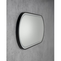 Sapho KAIRA oválne zrkadlo s LED osvetlením 120x50cm, čierna mat KA500