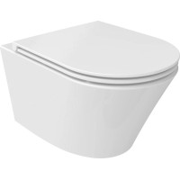 Sapho PACO závesná WC misa, Vortex Rimless, 36x53cm, biela PZ1012V