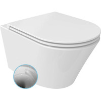 Sapho PACO závesná WC misa, Vortex Rimless, 36x53cm, biela PZ1012V