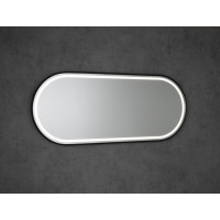 Sapho KAIRA oválne zrkadlo s LED osvetlením 120x50cm, čierna mat KA500