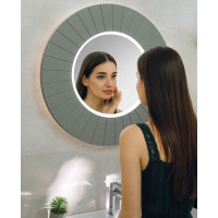 Sapho LUMIRO STRIP okrúhle zrkadlo s LED osvetlením v ráme ø 75cm, verde LR750-4444S