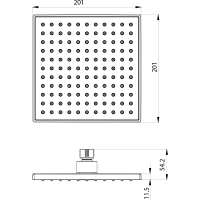 Aqualine Hlavová sprcha, 200x200mm, ABS/chróm SC164