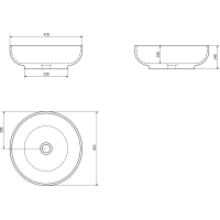 Sapho RONDANE keramické umývadlo na dosku Ø 41cm, portoro mramor AR435PT