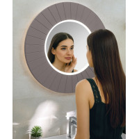Sapho LUMIRO STRIP okrúhle zrkadlo s LED osvetlením v ráme ø 75cm, agila LR750-4343S