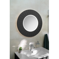 Sapho LUMIRO STRIP okrúhle zrkadlo s LED osvetlením v ráme ø 75cm, carina LR750-4141S