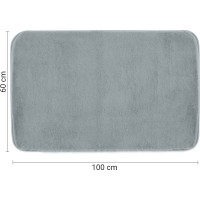 Gedy FUZZY kúpeľňová predložka, 60x100cm, 100% polyester, protišmyk, šedá 96FY100608