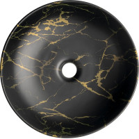 Sapho RONDANE keramické umývadlo na dosku Ø 41cm, portoro mramor AR435PT