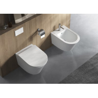 Sapho PACO závesná WC misa, Vortex Rimless, 36x53cm, biela PZ1012V