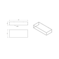 Sapho SKA konzola pod umývadlo/dosku 119, 7x22x51cm, čierna mat SKA820