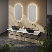 Sapho SKA konzola pod umývadlo/dosku 140x22x51cm, čierna mat SKA840