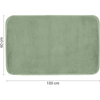 Gedy FUZZY kúpeľňová predložka, 60x100cm, 100% polyester, protišmyk, zelená 96FY100607