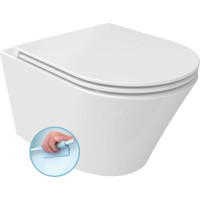 Sapho PACO SHORT závesná WC misa, Rimless, 36x47, 5cm, biela PZ1012SH