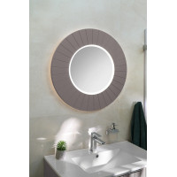 Sapho LUMIRO STRIP okrúhle zrkadlo s LED osvetlením v ráme ø 75cm, agila LR750-4343S