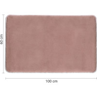 Gedy FUZZY kúpeľňová predložka, 60x100cm, 100% polyester, protišmyk, ružová 96FY100610
