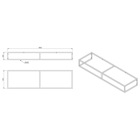 Sapho SKA konzola pod umývadlo/dosku 180x22x51cm, čierna mat SKA880