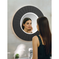 Sapho LUMIRO STRIP okrúhle zrkadlo s LED osvetlením v ráme ø 75cm, carina LR750-4141S