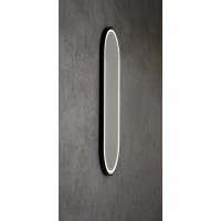 Sapho KAIRA oválne zrkadlo s LED osvetlením 120x50cm, čierna mat KA500