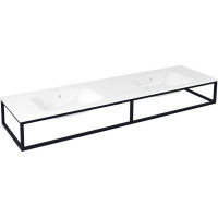 Sapho SKA konzola pod umývadlo/dosku 180x22x51cm, čierna mat SKA880