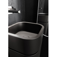 Kerasan HAKO keramické umývadlo na dosku 30x30cm, čierna mat 554331