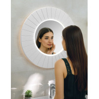 Sapho LUMIRO STRIP okrúhle zrkadlo s LED osvetlením v ráme ø 75cm, biela mat LR750-3131S