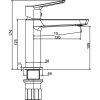 Aqualine FLERY stojanková umývadlová batéria, chróm FY002