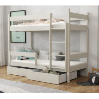 Detská poschodová posteľ z masívu borovice LEGEND so šuplíkmi - 200x90 cm