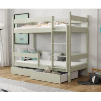 Detská poschodová posteľ z masívu borovice LEGEND so šuplíkmi - 200x90 cm