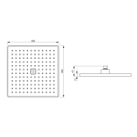 Aqualine Hlavová sprcha, 300x300mm, ABS/chróm SC174
