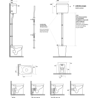 Kerasan THE NEW YORKER WC misa stojaca pre vysokú nádržku, 36, 5x60cm, spodný/zadný odpad, biela 561801-1