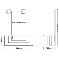 Gedy SMART polica do sprchy závesná, na batériu, 300x375x120 mm, gun metal 248981