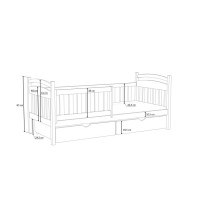 Detská posteľ z masívu borovice KORNÉLIA so šuplíkmi - 180x80 cm - PRÍRODNÁ BOROVICA