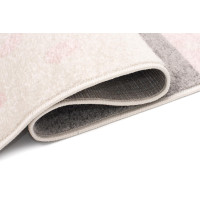 Kusový koberec AZUR srdiečka a hviezdičky - šedý/ružový/biely, 160x220 cm