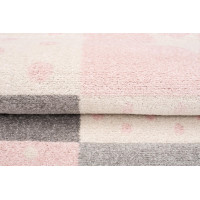 Kusový koberec AZUR srdiečka a hviezdičky - šedý/ružový/biely, 160x220 cm