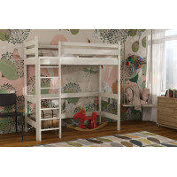 Detská vyvýšená posteľ z masívu borovice TEXAS - 200x80 cm - KAŠMÍROVÁ