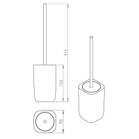 Gedy YLENIA WC kefa na postavenie, zelená YL3307