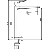 Aqualine FLERY stojanková umývadlová batéria vysoká, gun metal FY006GM