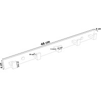 Strieborný kovový vešiak PSINO 43,5 cm