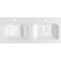 Sapho ARECA dvojumývadlo, liaty mramor, 121x51, 5cm, biela AC121