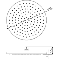 Aqualine Hlavová sprcha, priemer 300mm, ABS/čierna mat SC124B