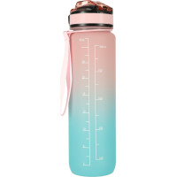 Fľaša na vodu 1l - ružová/tyrkysová