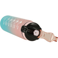 Fľaša na vodu 1l - ružová/tyrkysová