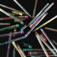 Farebné trblietavé gélové perá - sada 25 ks