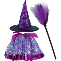 Karnevalový kostým Čarodejnica - 3 kusy - fialový