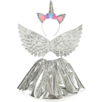 Karnevalový kostým Jednorožec - strieborný