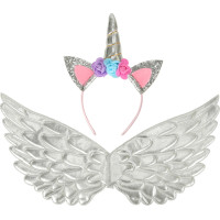 Karnevalový kostým Jednorožec - strieborný