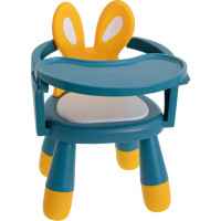 Detská jedálenská stolička Zajačik - modrá / žltá